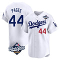 Yuxns LA.Dodgers #44 Andy Pages Player White World Series Limited Home Stitched Jerseys