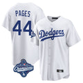 Yuxns LA.Dodgers #44 Andy Pages Player White World Series Meet Game Home Stitched Jerseys