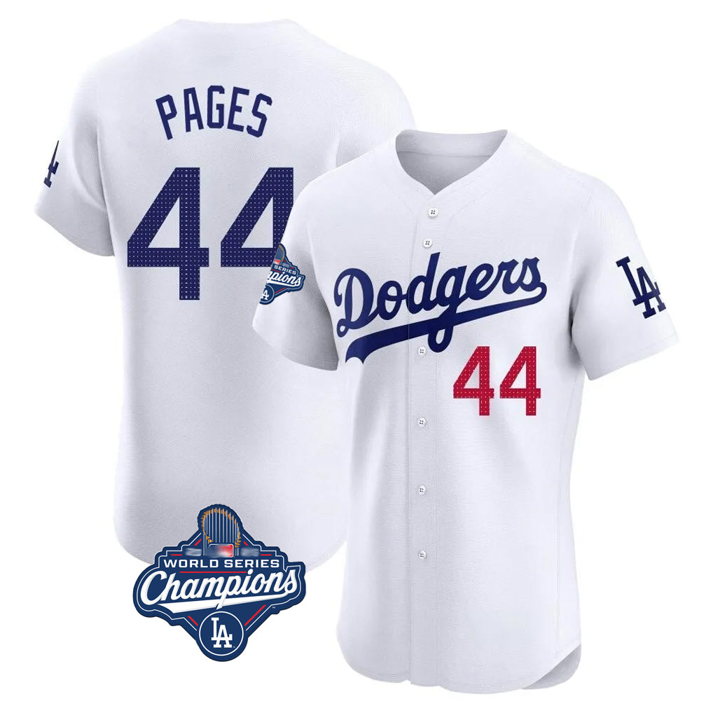 Yuxns LA.Dodgers #44 Andy Pages Player White World Series Meet Limited Elite Home Stitched Jerseys