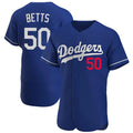 Yuxns LA.Dodgers #50 Mookie Betts Player Royal Limited Elite Home Stitched Jerseys