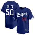 Yuxns LA.Dodgers #50 Mookie Betts Player Royal Limited Home Stitched Jerseys