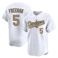 Yuxns LA.Dodgers #5 Freddie Freeman Player Gold Collection Limited Home Stitched Jerseys