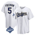 Yuxns LA.Dodgers #5 Freddie Freeman Player Gold World Series Meet White 2026 Collection Stadium Game Stitched Jerseys