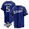Yuxns LA.Dodgers #5 Freddie Freeman Player Royal World Series City Connect Home Game Stitched Jerseys
