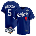 Yuxns LA.Dodgers #5 Freddie Freeman Player Royal World Series Limited Home Stitched Jerseys