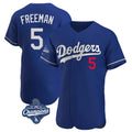 Yuxns LA.Dodgers #5 Freddie Freeman Player Royal World Series Meet Limited Elite Home Stitched Jerseys