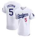Yuxns LA.Dodgers #5 Freddie Freeman Player White Limited Elite Home Stitched Jerseys