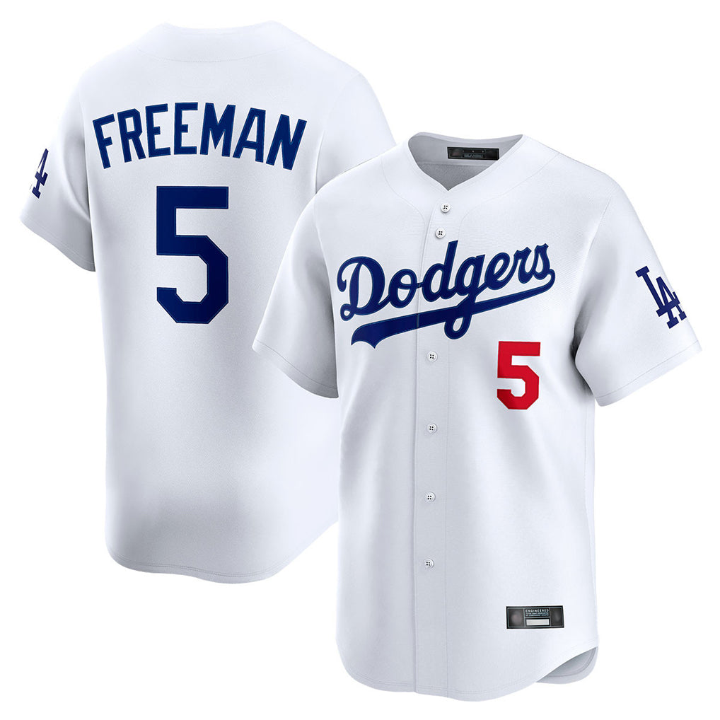 Yuxns LA.Dodgers #5 Freddie Freeman Player White Limited Home Stitched Jerseys