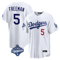 Yuxns LA.Dodgers #5 Freddie Freeman Player White World Series Meet Home Game Stitched Jerseys