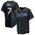 Yuxns LA.Dodgers #7 Blake Snell Player Black Carbon Limited Home Stitched Jerseys
