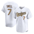 Yuxns LA.Dodgers #7 Blake Snell Player Gold Collection Limited Home Stitched Jerseys