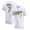 Yuxns LA.Dodgers #7 Blake Snell Player Gold Limited Elite Home Stitched Jerseys