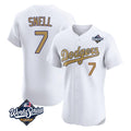 Yuxns LA.Dodgers #7 Blake Snell Player Gold World Series Limited Elite Home Stitched Jerseys