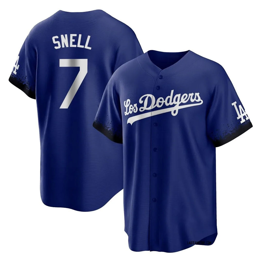 Yuxns LA.Dodgers #7 Blake Snell Player Royal City Connect Home Game Stitched Jerseys