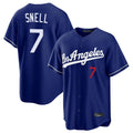 Yuxns LA.Dodgers #7 Blake Snell Player Royal Game Home Stitched Jerseys