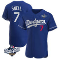 Yuxns LA.Dodgers #7 Blake Snell Player Royal Limited Elite World Series Home Stitched Jerseys