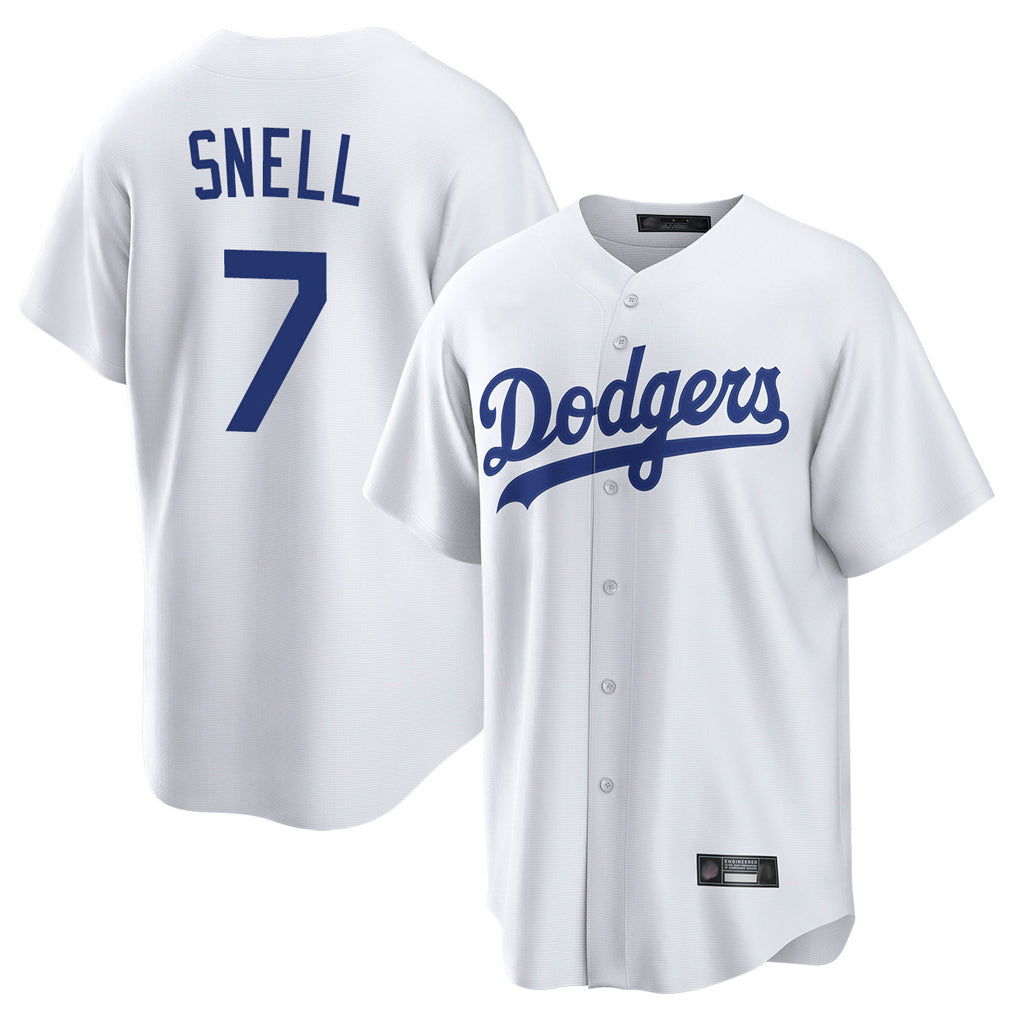Yuxns LA.Dodgers #7 Blake Snell Player White Game Stitched Jerseys