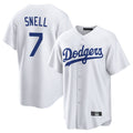 Yuxns LA.Dodgers #7 Blake Snell Player White Game Stitched Jerseys