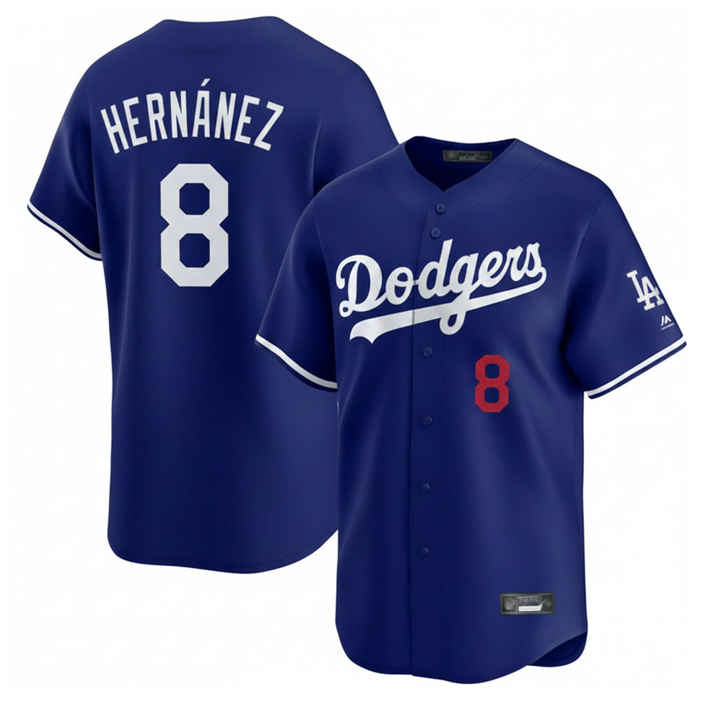Yuxns LA.Dodgers #8 Enrique Hern¨¢ndez Player Royal Limited Home Stitched Jerseys
