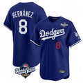 Yuxns LA.Dodgers #8 Enrique Hern¨¢ndez Player Royal World Series Limited Home Stitched Jerseys