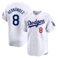 Yuxns LA.Dodgers #8 Enrique Hern¨¢ndez Player White Limited Home Stitched Jerseys