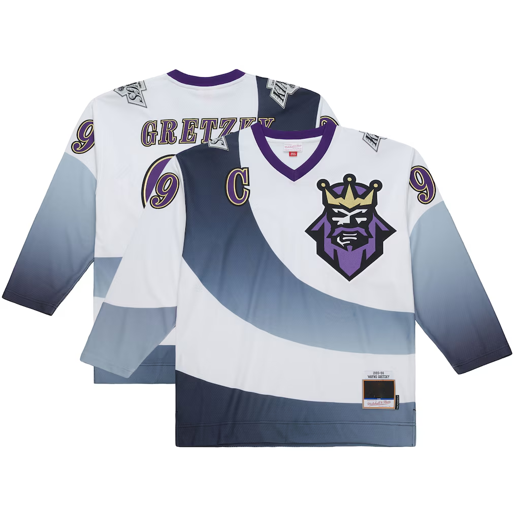 Yuxns LA.Kings Wayne Gretzky Mitchell & Ness White Big & Tall 1995-96 Blue Line 2.0 Jerseys
