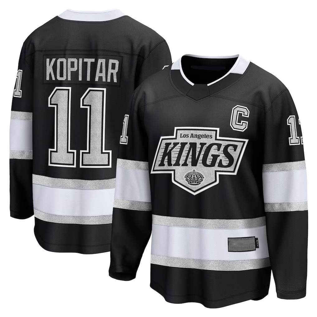Yuxns LA.Kings #11 Anze Kopitar Black Home Premier Breakaway Player Jerseys