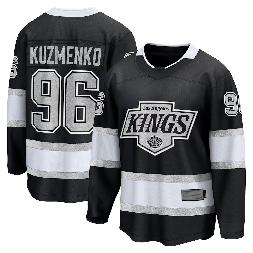 Yuxns LA.Kings #96 Andrei Kuzmenko Black Home Breakaway Jerseys