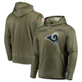 Yuxns LA.Rams Olive Salute to Service Pullover Hoodies Home Game Blank Player Stitched Jerseys