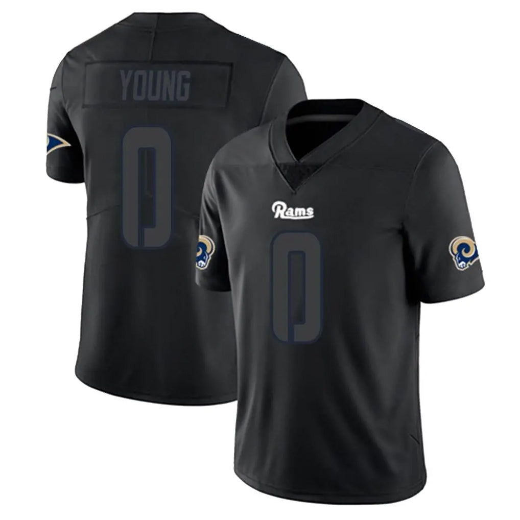 Yuxns LA.Rams #0 Byron Young Player Black Impact Limited Home Game Stitched Jerseys