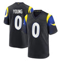 Yuxns LA.Rams #0 Byron Young Player Black Midnight Rivalries Collection Home Game Stitched Jerseys