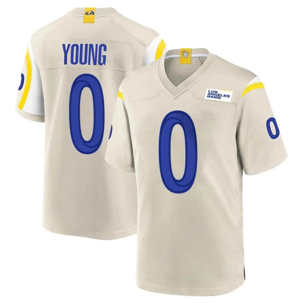 Yuxns LA.Rams #0 Byron Young Player Bone Home Game Stitched Jerseys