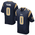 Yuxns LA.Rams #0 Byron Young Player Navy Home Game Stitched Jerseys