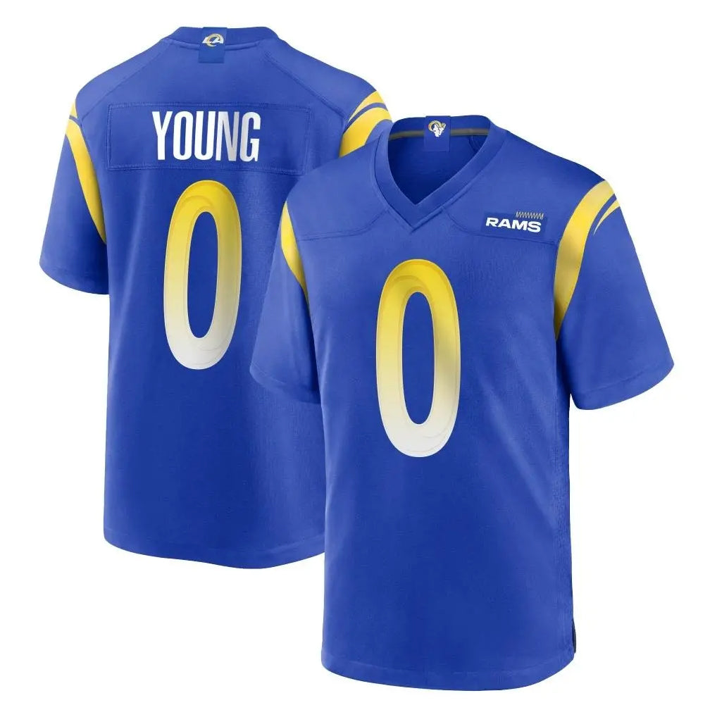 Yuxns LA.Rams #0 Byron Young Player Royal Home Game Stitched Jerseys