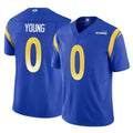 Yuxns LA.Rams #0 Byron Young Player Royal Limited Vapor F.U.S.E. Home Game Stitched Jerseys