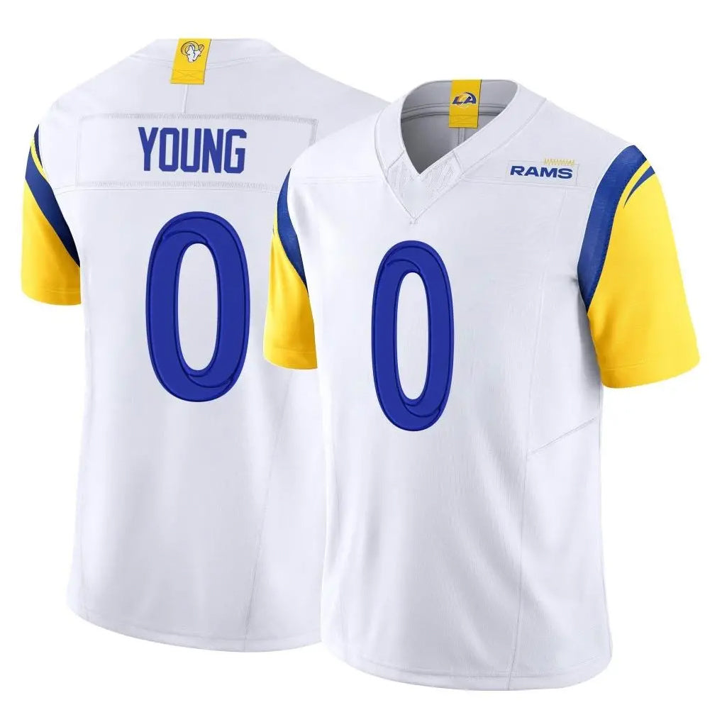 Yuxns LA.Rams #0 Byron Young Player White Limited Vapor F.U.S.E. Home Game Stitched Jerseys