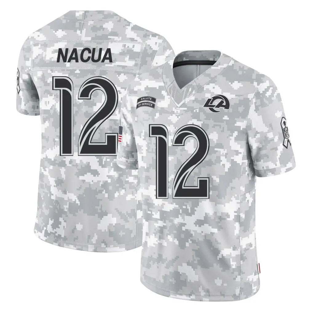 Yuxns LA.Rams #12 Puka Nacua Player Arctic Camo Salute To Service Limited Game Stitched Jerseys