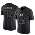Pkot LA.Rams #12 Puka Nacua Player Black REFLECTIVE Limited Stitched Jerseys