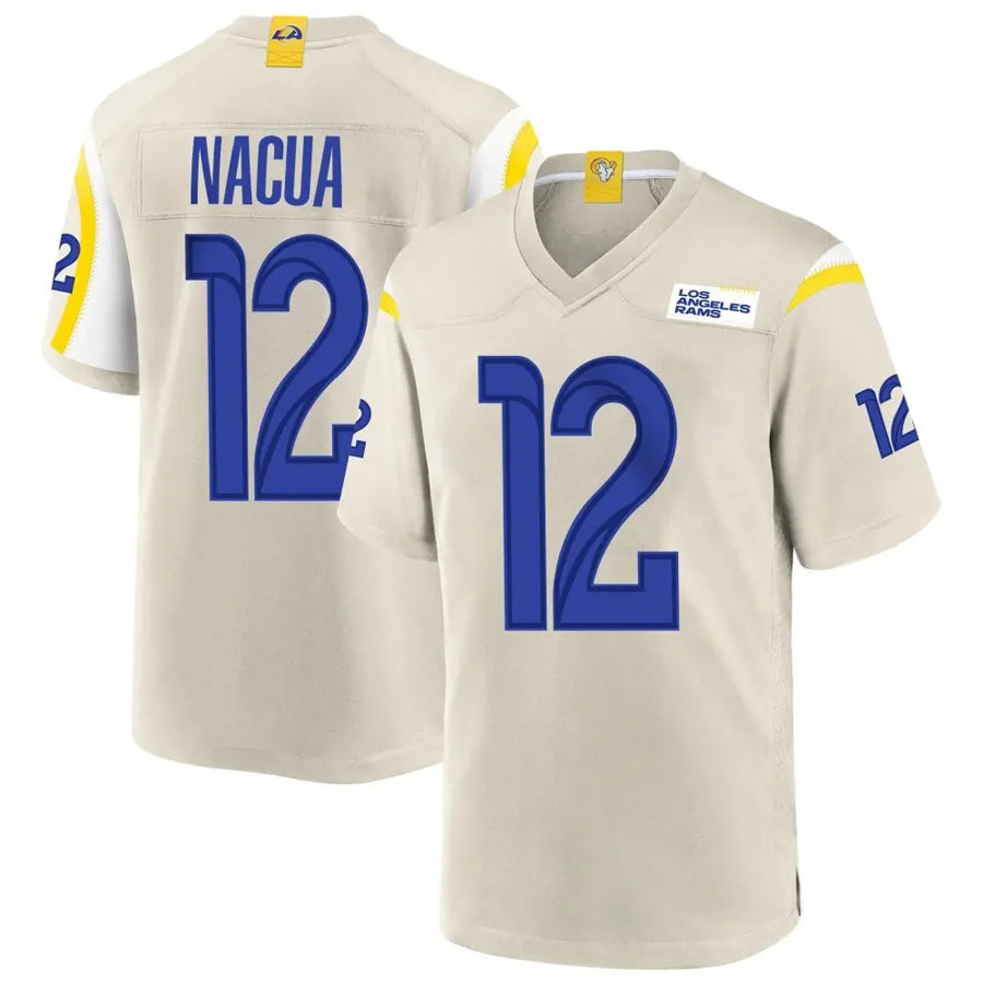 Pkot LA.Rams #12 Puka Nacua Player Bone Replica Game Stitched Jerseys