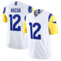 Yuxns LA.Rams #12 Puka Nacua Player White Vapor F.U.S.E. Limited Home Game Stitched Jerseys
