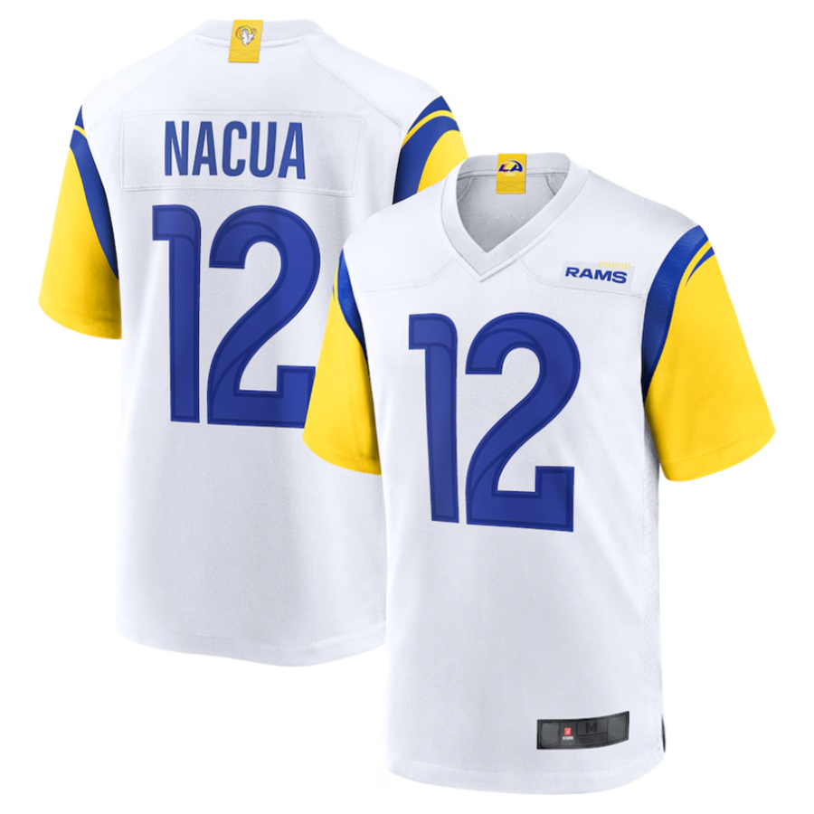 Pkot LA.Rams #12 Puka Nacua White Game Player Jersey American Stitched Jerseys