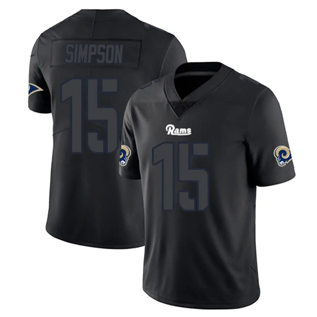 Yuxns LA.Rams #15 Ty Simpson Player Black Impact Limited Home Game Stitched Jerseys