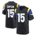 Yuxns LA.Rams #15 Ty Simpson Player Black Midnight Rivalries Collection Home Game Stitched Jerseys