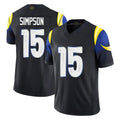 Yuxns LA.Rams #15 Ty Simpson Player Black Midnight Rivalries Collection Limited Home Game Stitched Jerseys