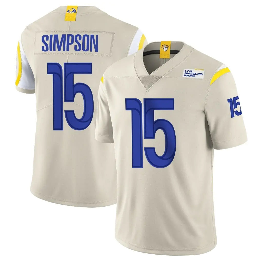 Yuxns LA.Rams #15 Ty Simpson Player Bone Limited Vapor Home Game Stitched Jerseys
