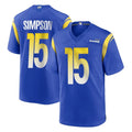 Yuxns LA.Rams #15 Ty Simpson Player Royal Home Game Stitched Jerseys