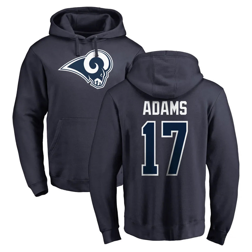 Yuxns LA.Rams #17 Davante Adams Player Navy Pullover Hoodie Limited Game Stitched Jerseys