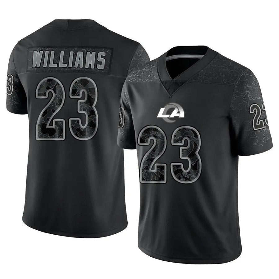 Yuxns LA.Rams #23 Kyren Williams Player Black RFLCTV Limited Stitched Jerseys