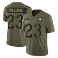 Yuxns LA.Rams #23 Kyren Williams Player Olive 2025 Salute To Service Limited Game Stitched Jerseys
