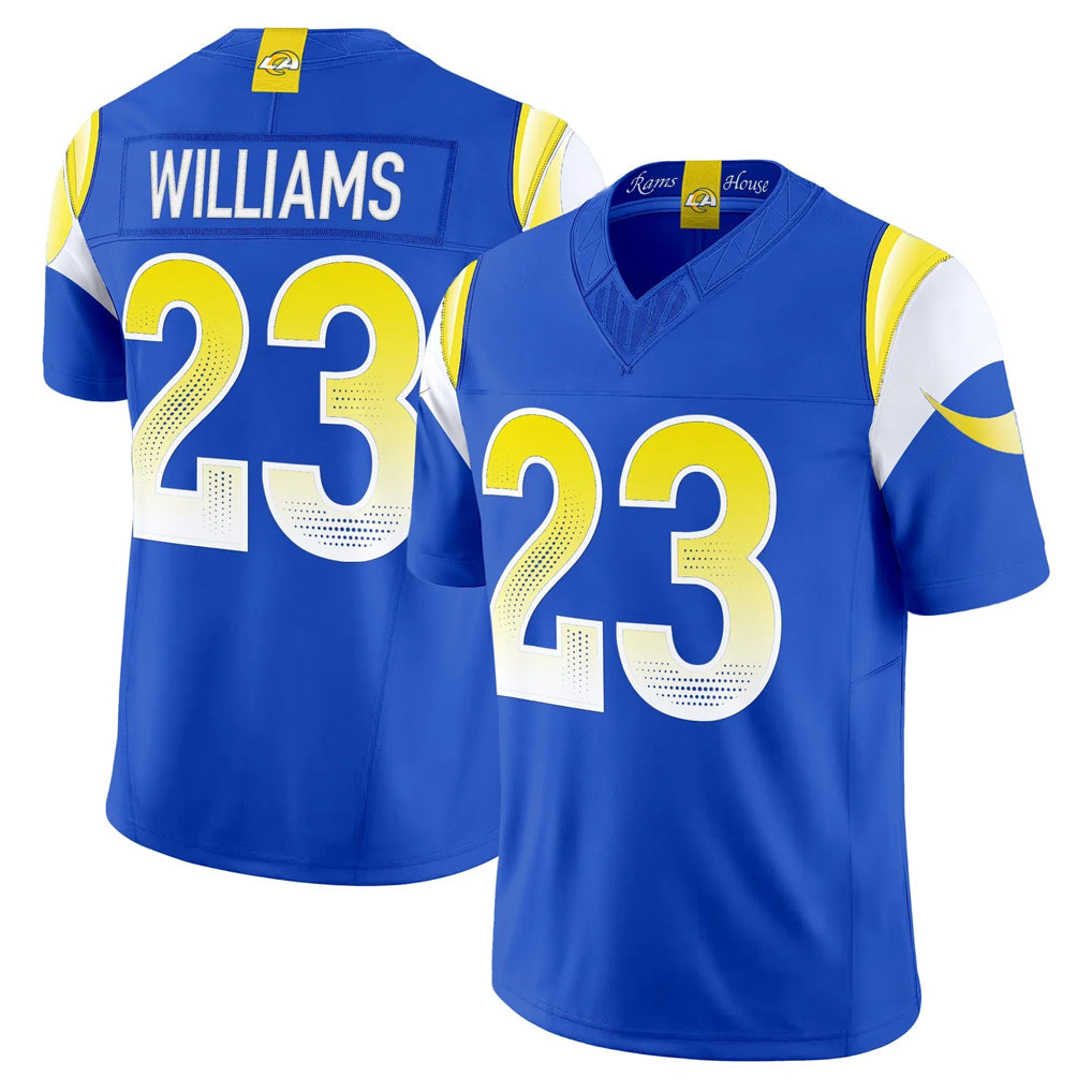 Yuxns LA.Rams #23 Kyren Williams Player Royal Rivalries Vapor Limited Home Game Stitched Jerseys